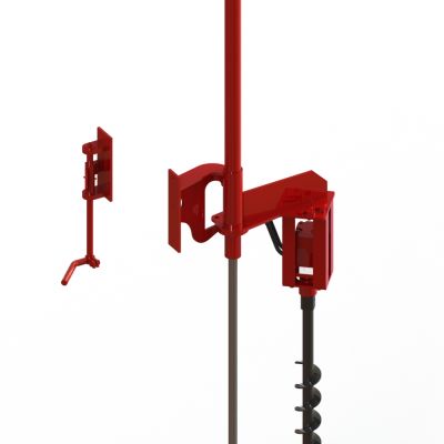 Ram pilot auger drills holes in hard ground