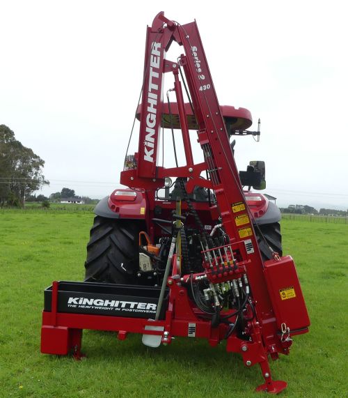 New Post diver for sale with hinge mast and side mount unit showing spade in holder and counterweight