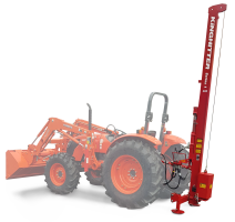 New postdriver with 4 metre mast and 230kg hammer on Kubota tractor faded out